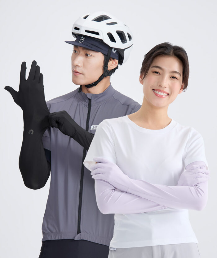 UV Cut Apex Cool Stretch Fingered Arm Sleeves with Cutout Palm